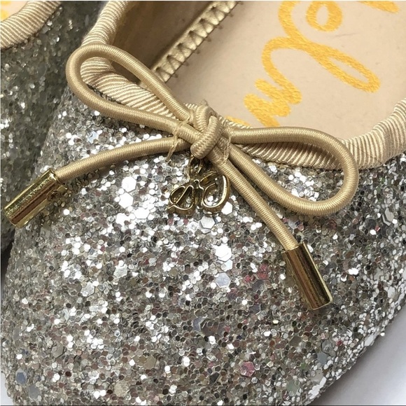 Sam Edelman Felicia Gradient Silver/Gold Girls Ballet Flat size 13 - Picture 2 of 9